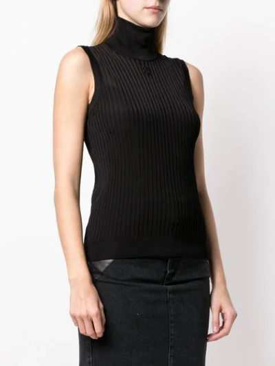 Shop Givenchy Ribbed Blouse In Black