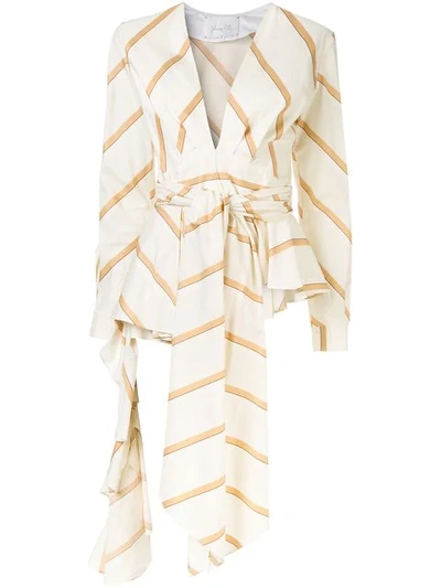 Shop Johanna Ortiz Party Wave Ruffle Shirt In Yellow