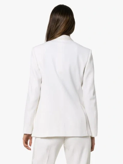 Shop Burberry Caratown Single-breasted Blazer In White
