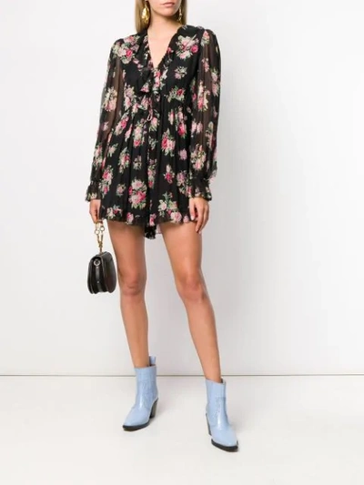 Shop Zimmermann Floral Playsuit - Black