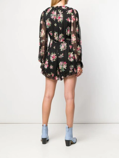 ZIMMERMANN FLORAL PLAYSUIT - 黑色