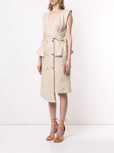 Shop Aje Roberts Midi Dress In Neutrals