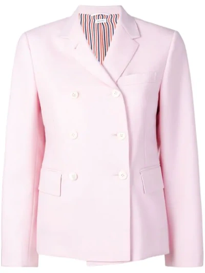 Shop Thom Browne Dyed Mohair Narrow Sport Coat In Pink