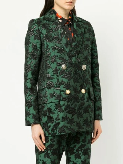 Shop Mother Of Pearl Baroque Patterned Blazer In Green