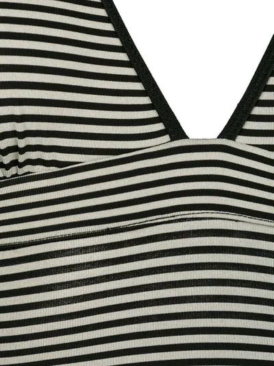Shop Marysia Striped V-neck Swimsuit In Black
