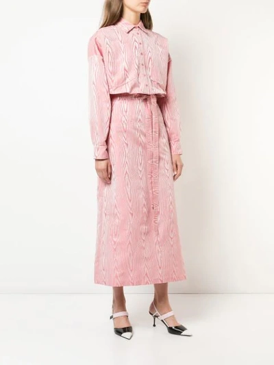 ATTICO 系腰衬衫连衣裙 - 粉色