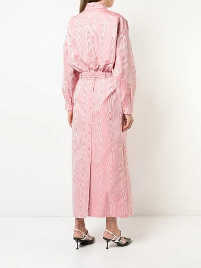 Shop Attico Tie Waist Shirt Dress In Pink