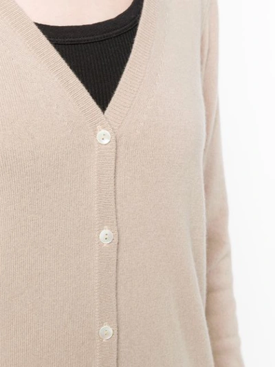 Shop N•peal V Neck Knitted Cardigan In Neutrals