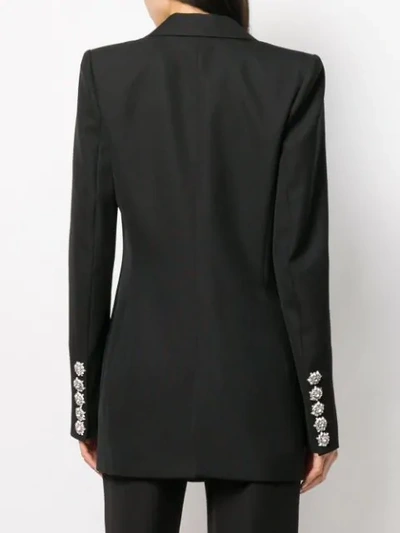 Shop Alexandre Vauthier Crystal Button Double-breasted Blazer - Black