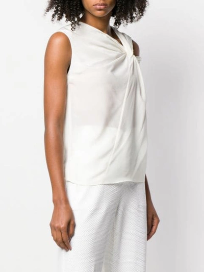 Shop Pinko Tied Sleeveless Vest Top In White