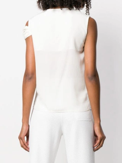 Shop Pinko Tied Sleeveless Vest Top In White