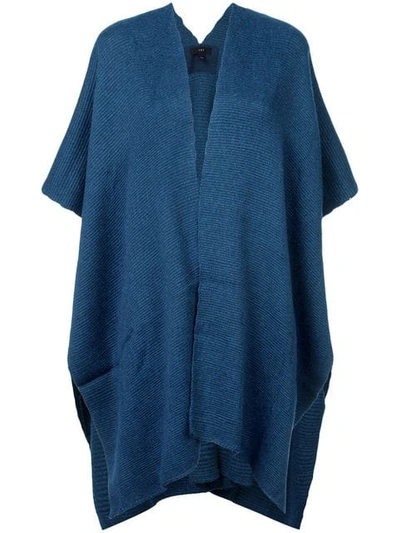 Shop Voz Hand-woven Poncho In Blue