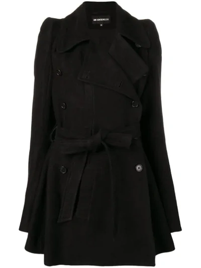 Shop Ann Demeulemeester Belted Trench Coat In Black