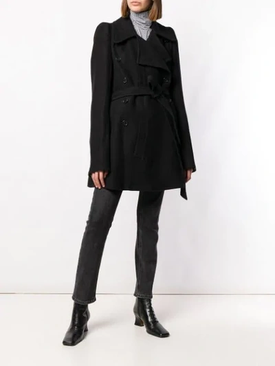 ANN DEMEULEMEESTER BELTED TRENCH COAT - 黑色
