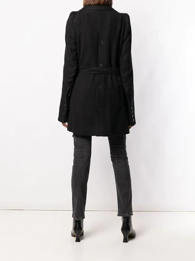 Shop Ann Demeulemeester Belted Trench Coat In Black