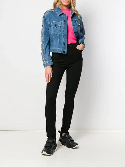 Shop Karl Lagerfeld High Rise Skinny Jeans In Black