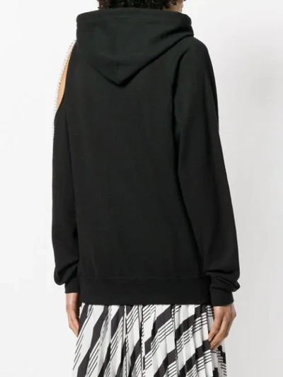 Shop Forte Dei Marmi Couture Cut-out Shoulder Embellished Hoodie - Black