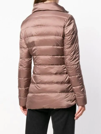 Shop Peuterey Padded Fitted Jacket - Brown