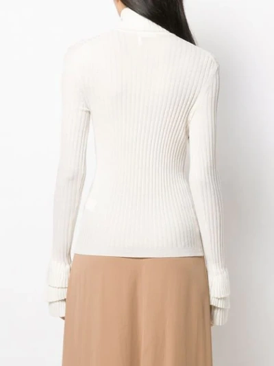 Shop Chloé Turtle Neck Sweater In White