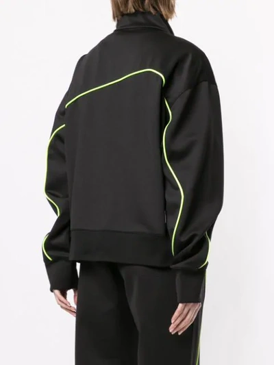 Shop Ader Error Neon Trim Track Jacket In Black