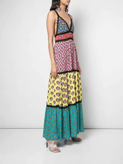 Shop Alice And Olivia Karolina Maxi Dress In Blue