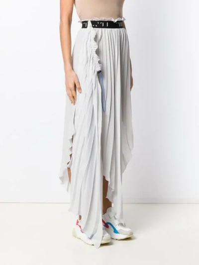 Shop Ben Taverniti Unravel Project Pleated Asymmetric Skirt In Grey