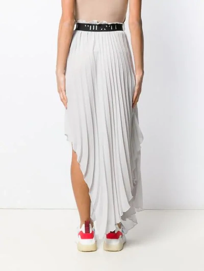Shop Ben Taverniti Unravel Project Pleated Asymmetric Skirt In Grey