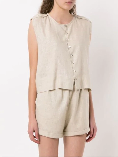 Shop Olympiah Turin Linen Tank Top In Marfim