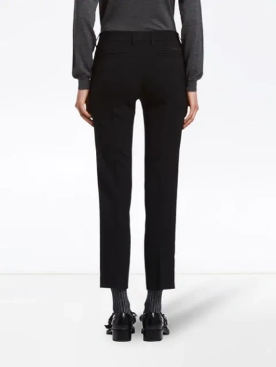 Prada Cropped Slim-fit Trousers In Black