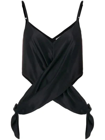 Shop Alexander Wang T T By Alexander Wang Sleeveless Wrap Cutout Blouse - Black