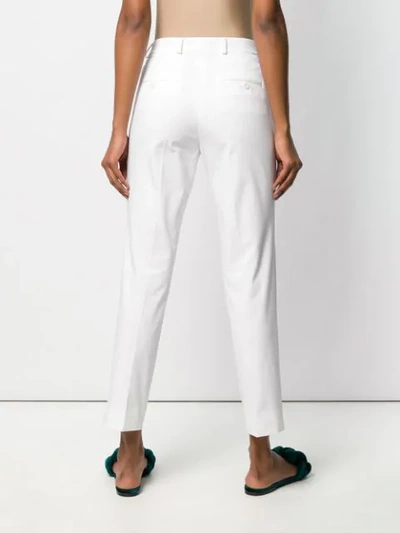 Shop Etro Tapered Trousers In White
