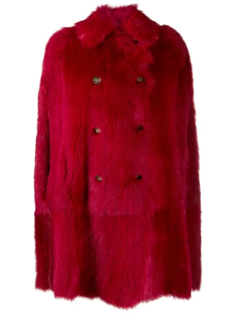 red midi coat