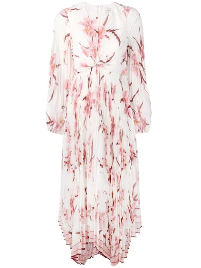 Shop Zimmermann Pleated Twist Front Dress In White