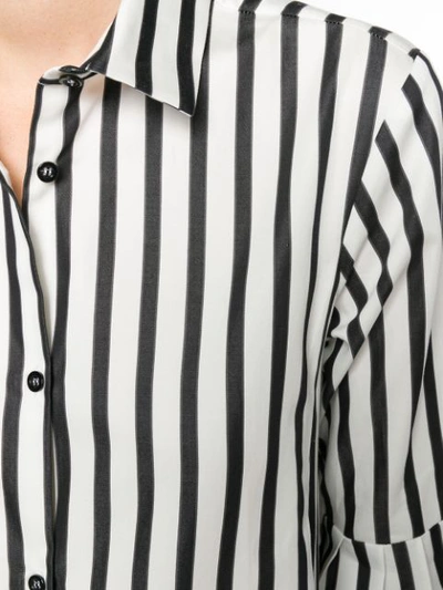 Shop Peter Taylor Striped Flared Shirt - Black