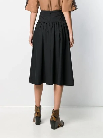 Shop Pinko Embroidered Full Skirt In Black