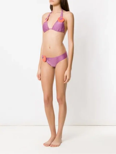 Shop Adriana Degreas Embellished Bikini Set In Purple