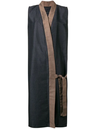 Shop Alchemy Long Wrap Coat In Blue