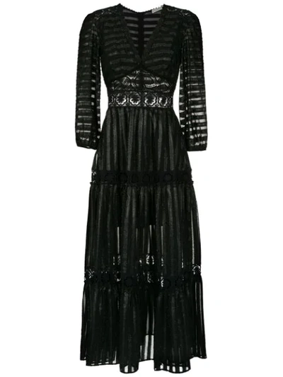 Shop Martha Medeiros Striped Dress In Black
