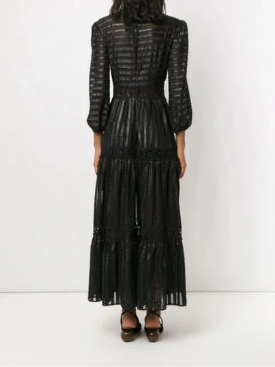 Shop Martha Medeiros Striped Dress In Black