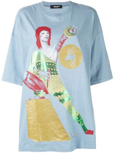 Shop Undercover David Bowie Oversized T-shirt In Blue