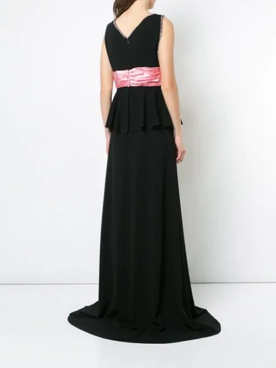 Shop Gucci Bow Detail Evening Dress In Black