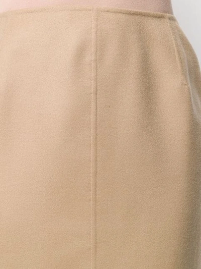 Shop Agnona Cashmere Pencil Skirt In Brown