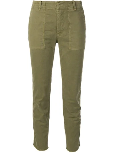 Shop Nili Lotan Side Stripe Slim Trousers In Green