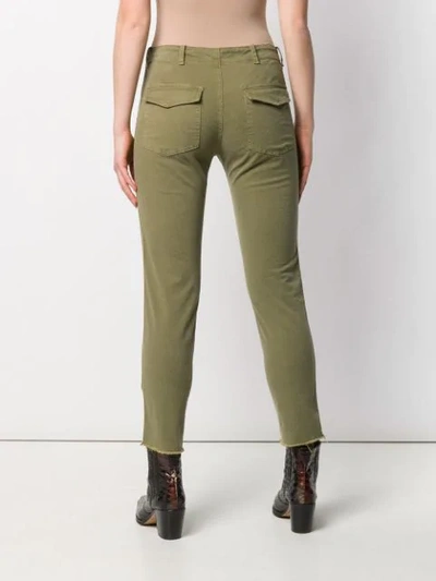 Shop Nili Lotan Side Stripe Slim Trousers In Green