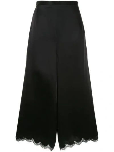 Shop Andrew Gn Lace Detailed Trousers - Black