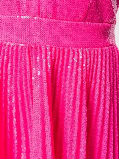 Shop Msgm Sequinned Flared Dress In Pink
