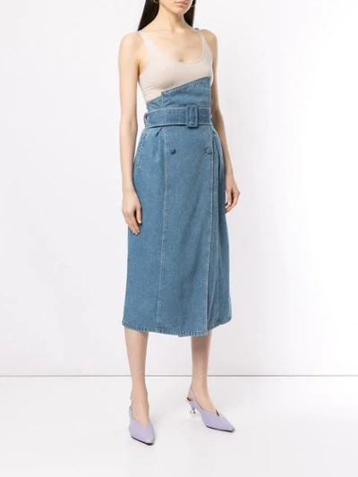 Shop Anna October Asymmetric Waist Denim Skirt - Blue