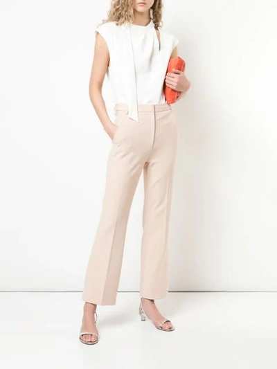 Shop Tibi Anson Bootcut Trousers In Pink