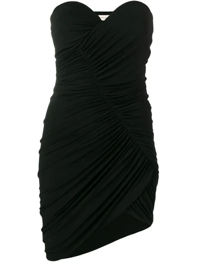 Shop Alexandre Vauthier Fitted Strapless Mini Dress In Black