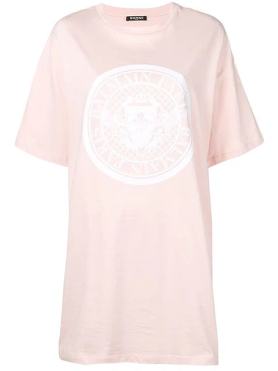 BALMAIN LOGO超大款T恤 - 粉色